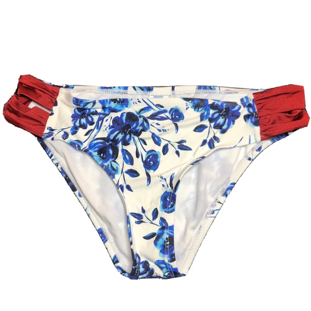 Antonio Melani Red & Blue Floral Bikini Bottoms
